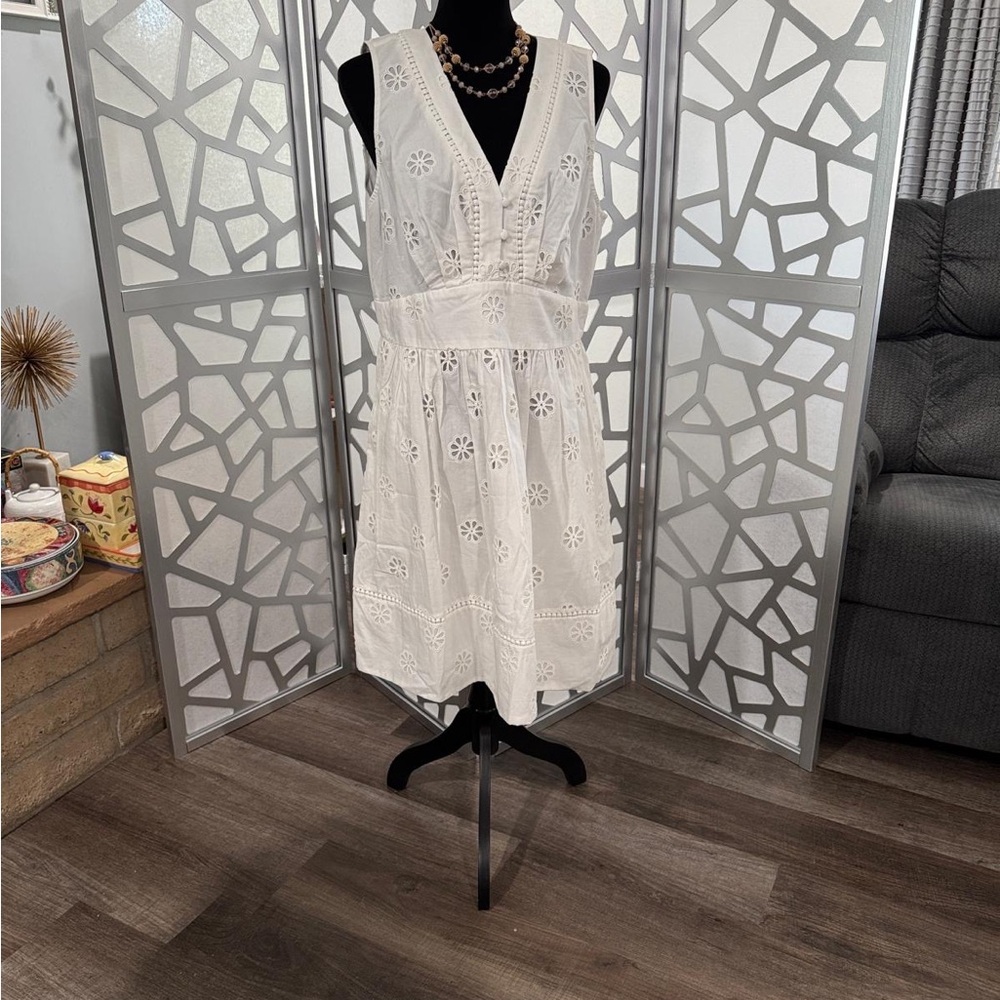 Kate Spade White Eyelet Midi Dress